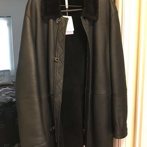 Salvatore Ferragamo leather shearling coat